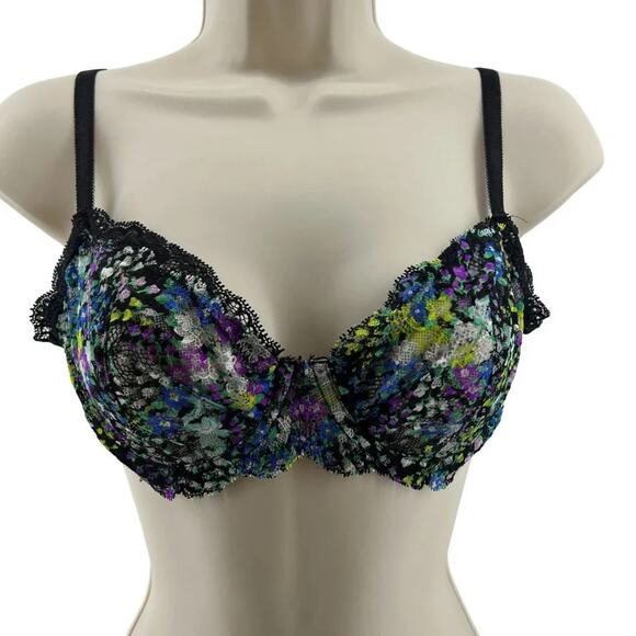 Victoria's Secret Dream Angels Colorful Lace Unlined Demi Bra 34C - Picture 1 of 7